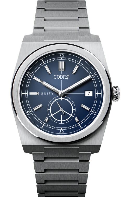 Code41 UNIFY - CREATIVE COLLABORATIONS, STRONG IDEALS - QUARTZ Steel - Anthracit Blue Replica Watch UN01-38-IN-BA-GR-6004D.ST-22-MET-FLA-IN-DEP-IN